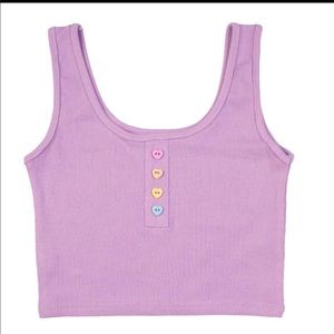 Heart button tank top 💜💖💛❤️